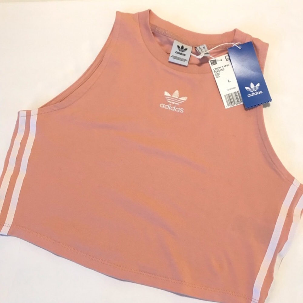 Adidas Crop Tank Top Peach Large NWT - Picture 3 of 8